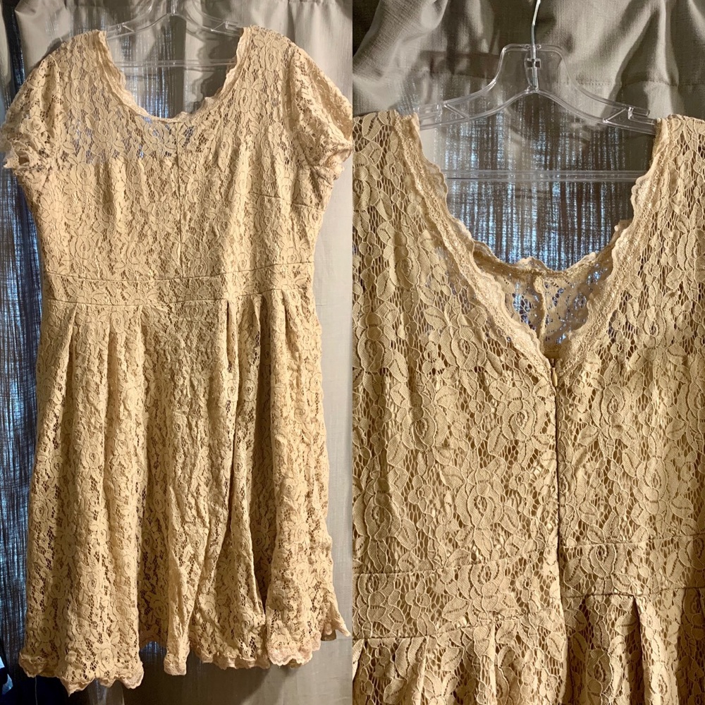 Lace champagne dress